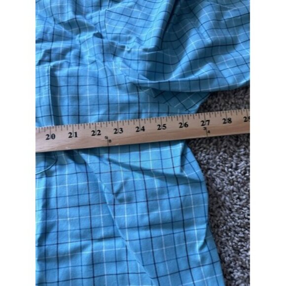 LL Bean Shirt Mens XXL Regular Blue Plaid 100% Cotton Button Up Short Sleeves - Picture 8 of 10